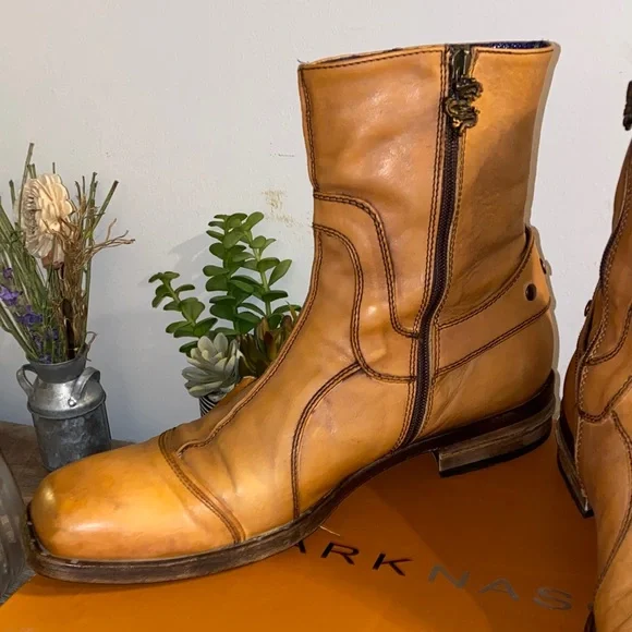 Mark Nason Bitterend Rock Lives Italian Leather Mens Boots Size 10 With Box